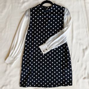 Zara Polka Dot Black & White Long sleeve dress XS